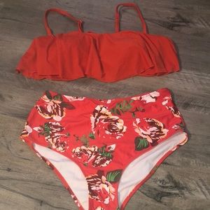 High waisted ruffled bikini 1x